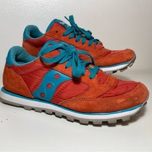 Saucony Jazz Low Pro Womens Retro Sneaker Size 6 Orange & Teal S1866-160 Running